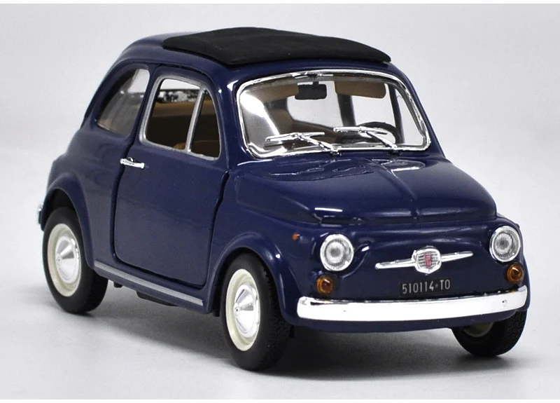 Оригинальная фабричная 1:24 FIAT 500 ABARTH 500 игрушечная машинка из сплава, игрушки для детей, литая модель автомобиля, подарок на день рождения