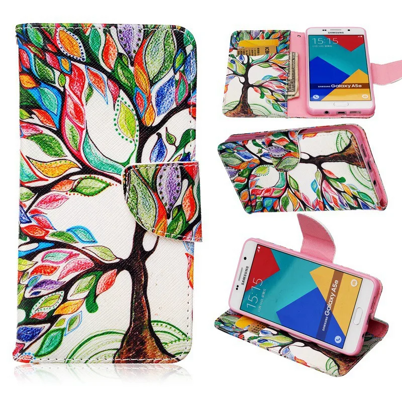 Флип PU Кожа Мобильного Телефона Case Мультфильм Цветочные Магнит Бумажник Мешок