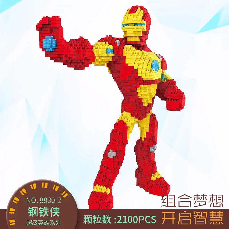 Алмазные блоки Ironman фигурки героев мультфильмов Brinquedo модель супергероя