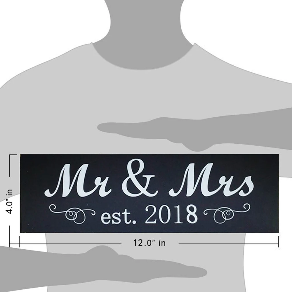 Украшение на стену Мистер и миссис 2018 деревянное украшение для свадьбы вечеринки