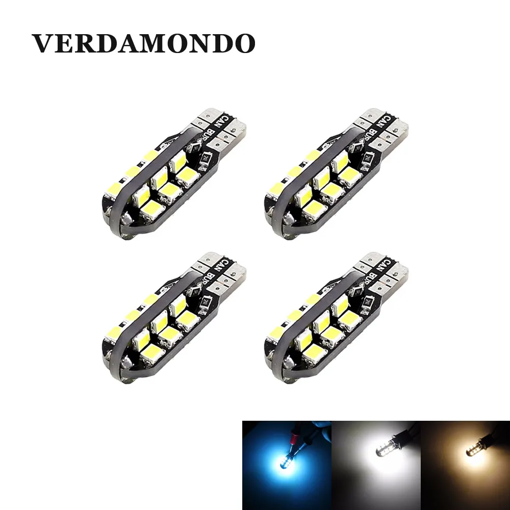 4 шт. W5W T10 Автомобильные светодиодные лампы 24 SMD боковой клиновидный купол