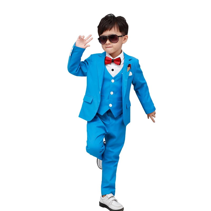 

2019 baby wedding suit blazers vest pants 3PCS dress suits for children formal boys clothes autumn marriage costume party outfit