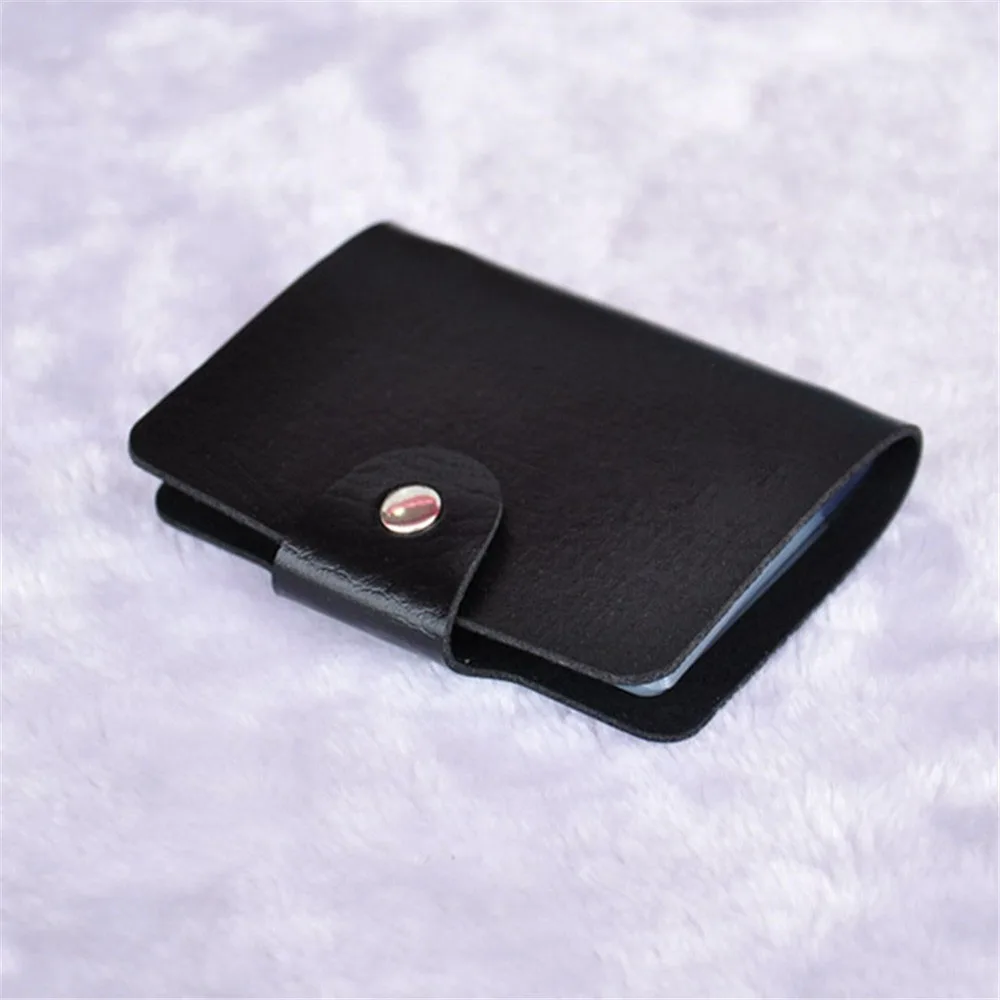 black 1 шт. PU функция 24 бит кредитный однотонный Футляр для карт цветной чехол для карт бизнес ID карты Органайзер портативный бумажник мужской, Женский принадлежности - Цвет: black