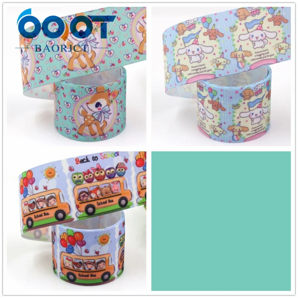 OOOT BAORJCT I-19423-1054, 1-1/", 10 ярдов мультфильм Термотрансферная печатная корсажная лента, Бант колпачок DIY аксессуары украшения