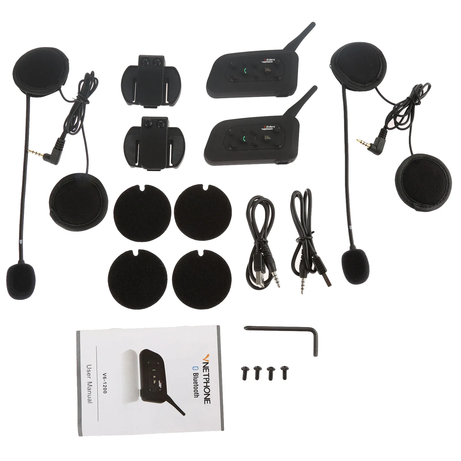 2 шт. Bluetooth гарнитура для мотоциклетного шлема 1200 м|helmet intercom headset|intercom headsetbt multi