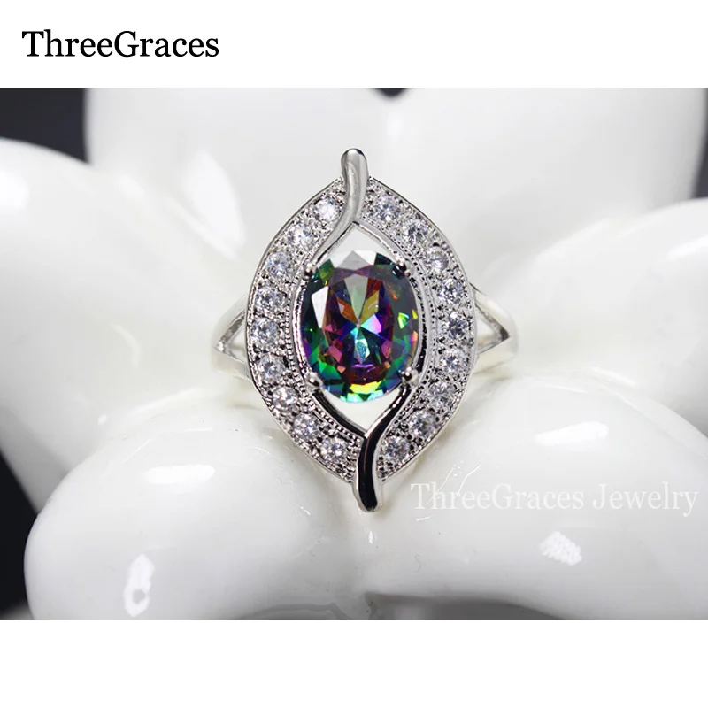 Модный бренд ThreeGraces новые натуральные радужные огни мистический кристалл
