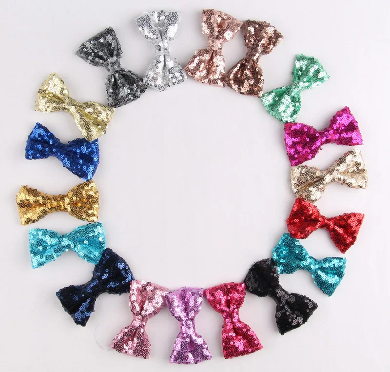 (120 шт./лот) Высококачественная ткань искусственные цветы для волос блестки