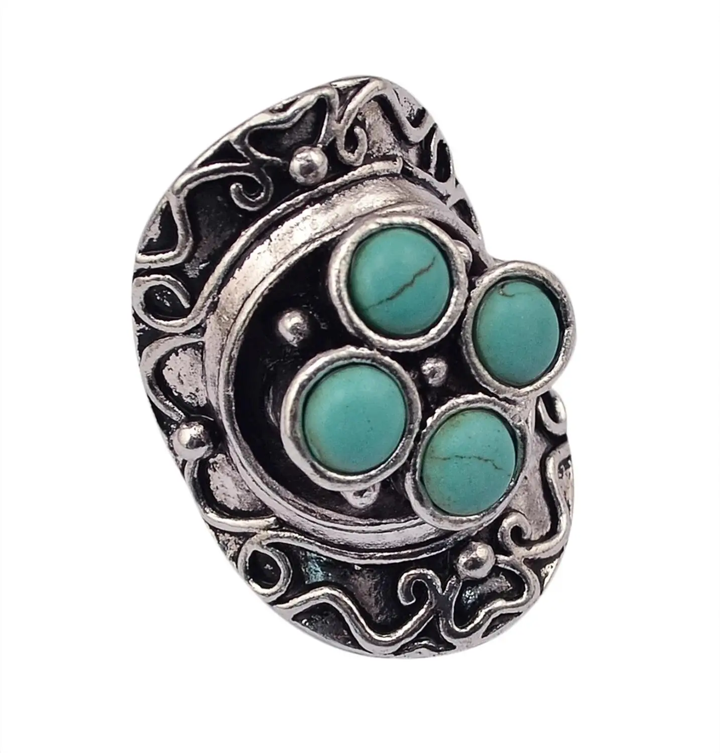 Fashion Bohemian Vintage color Metal Green Stone Midi Finger Knuckle Rings for Women Men Gifts Party Adjusteable Bijoux Jewelry | Украшения