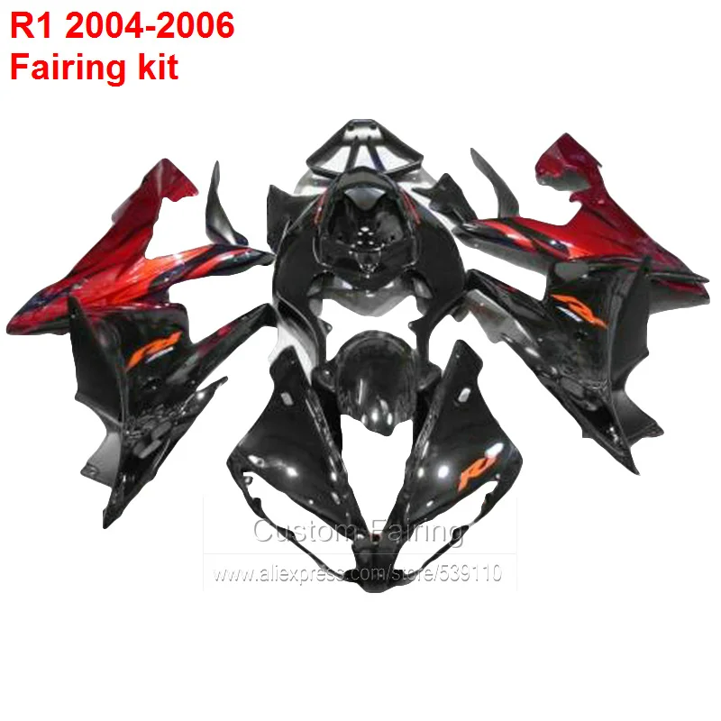 

Abs Fairings For YAMAHA YZF R1 04 ( Red ) 05 2005 yzfr1 body kit Injection mold Fairings XL44