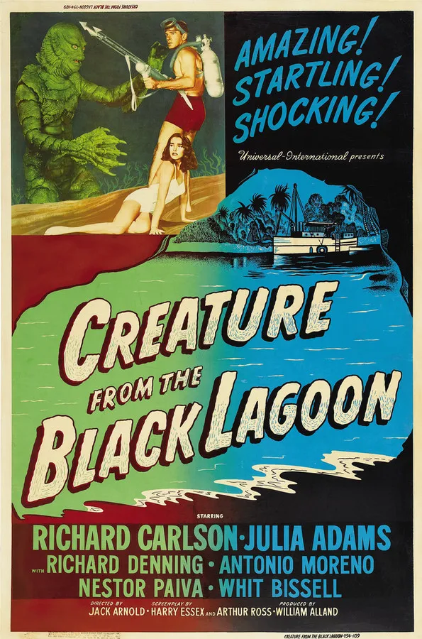 Germany Creature from the Black Lagoon (1954) Sci-Fi Movie Film Retro Vintage Kraft Poster Canvas Wall Sticker Home Decor | Дом и сад