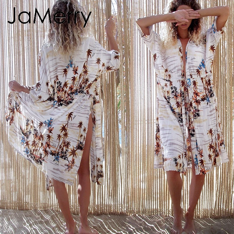 JaMerry винтажное сексуальное богемное женское длинное платье для отдыха на пляже