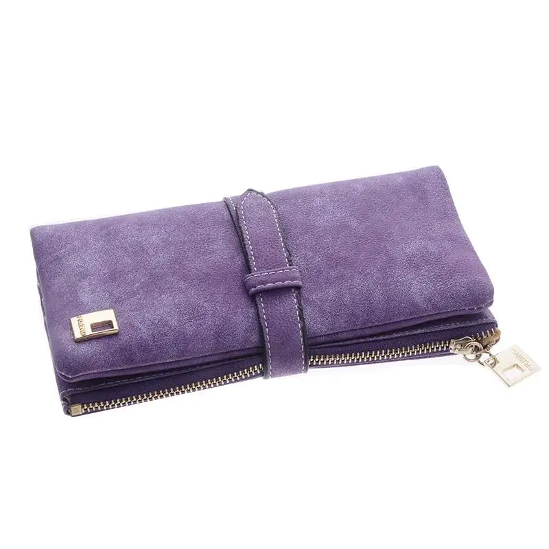 purple Женский брендовый кошелек из искусственной кожи, женские кошельки, высокое качество, женский клатч, кошелек, длинный женский кошелек для монет, Carteira Feminina - Цвет: purple