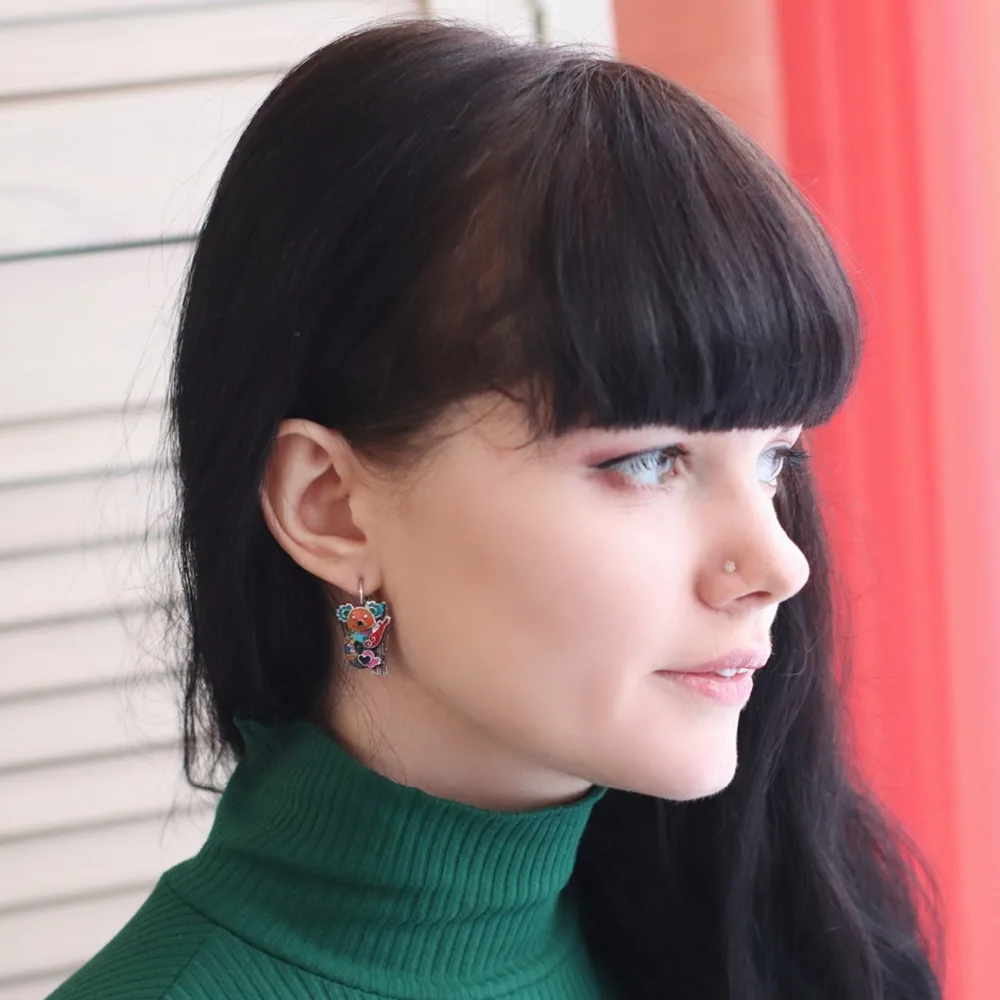 WEVENI эмаль сплава австралийская коала серьги-клипсы манжеты милые животные Jewelry для женщин подарок для девочек интимные Аксессуары Шарм