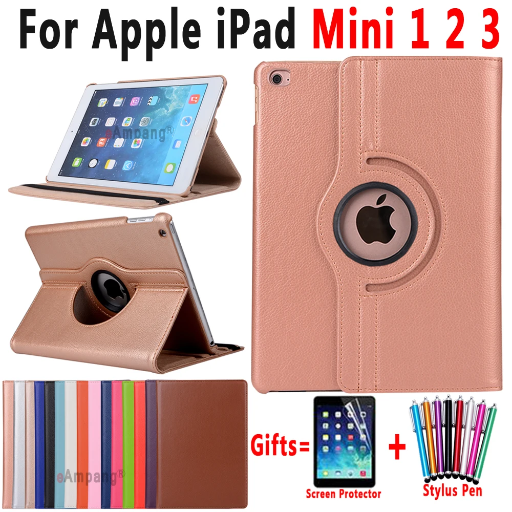 Умный кожаный чехол для iPad mini 1 2 3 с поворотом на 360 градусов Apple 7 9|case for ipad mini|cover