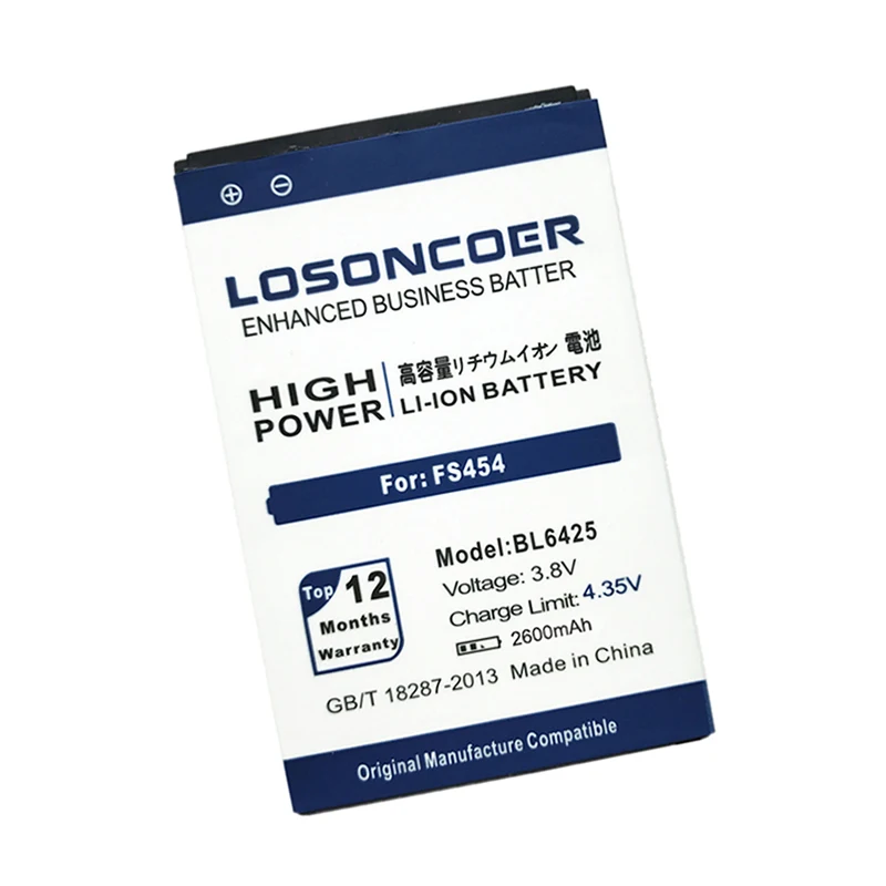 Аккумулятор LOSONCOER BL6425 2600 мАч для fly FS454 Nimbus 8 FS455 11 FS456 14 FS457 15|Аккумуляторы мобильных
