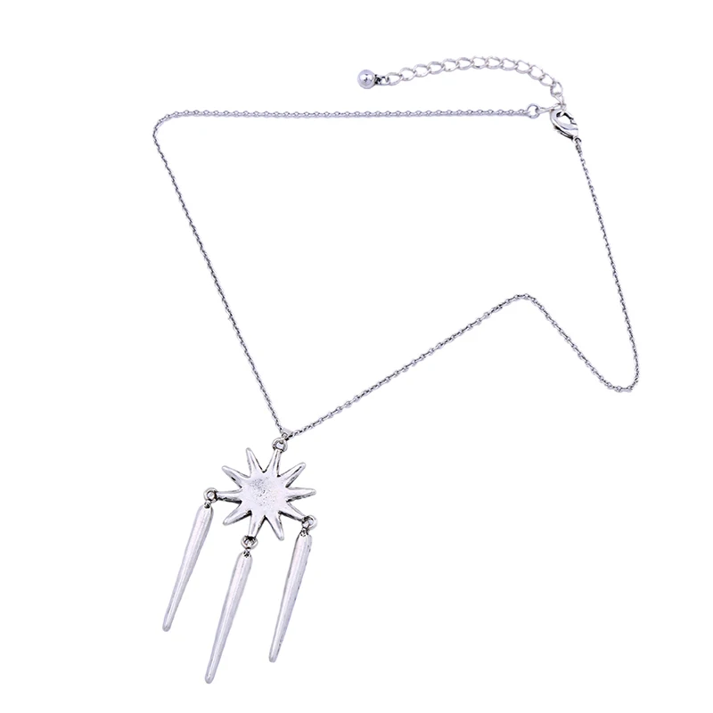 Серебряный цвет стразы звезда ожерелье с подвеской простое модное винтажное