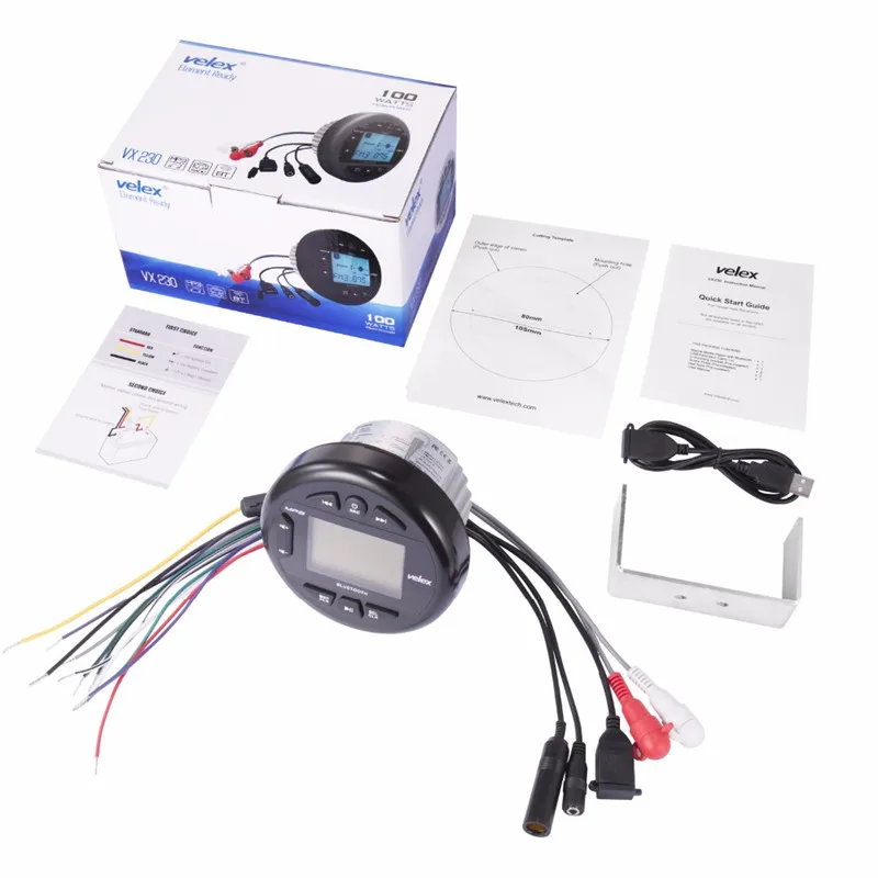 Водонепроницаемый морской стерео MP3 плеер с Bluetooth AM FM радио и USB AUX входом для спа