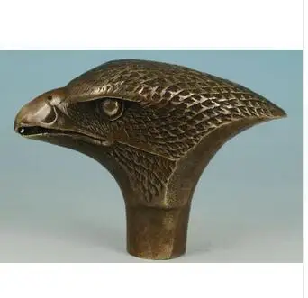 100% bronze Pure Copper Brass Grandpa Good Lucky Old Qing Ming chinese Bronze Carved Eagle Statue Cane Walking Stick Head | Дом и сад