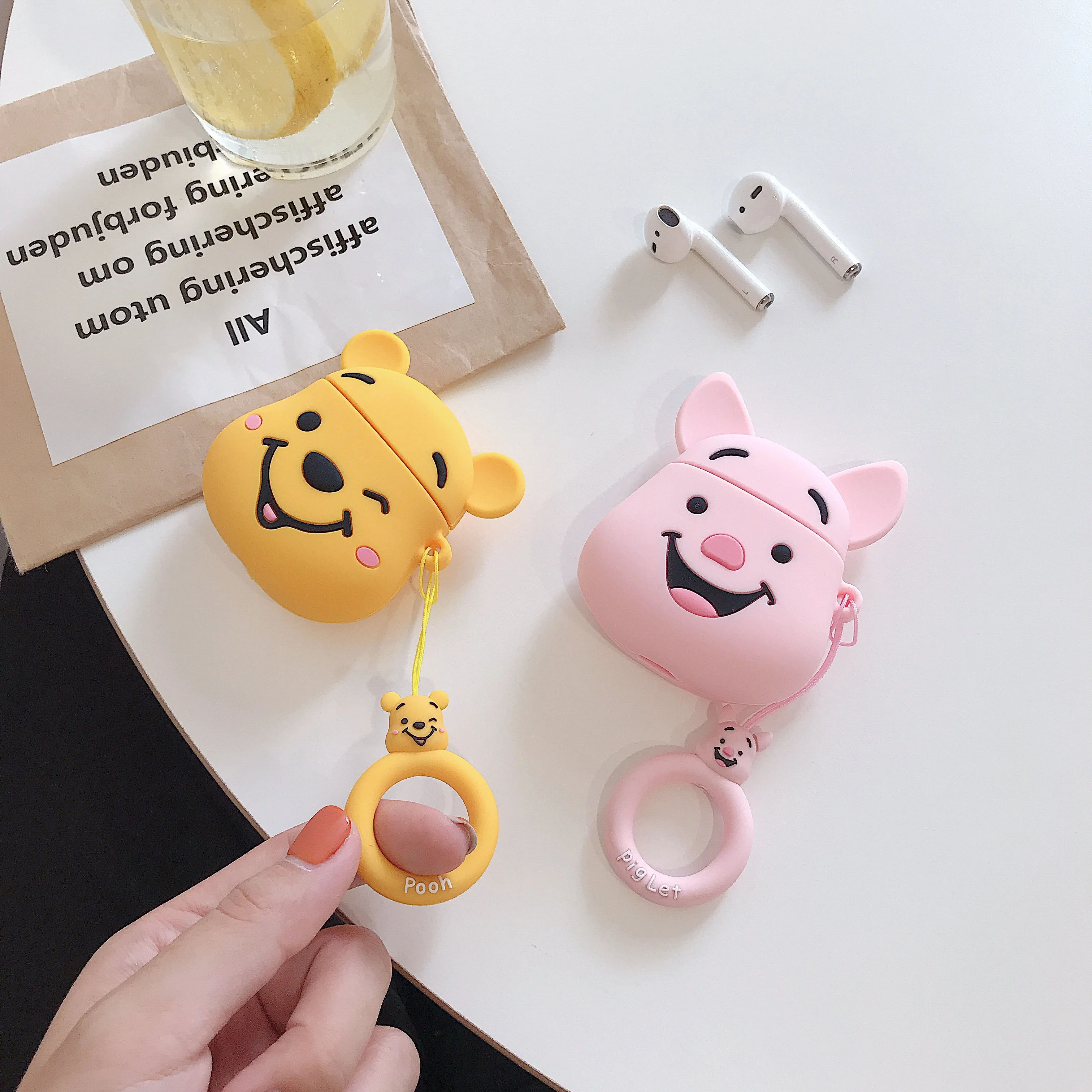 GOOYIYO-для Airpods 1 2 силиконовый чехол для карт с мультяшным животным наушником
