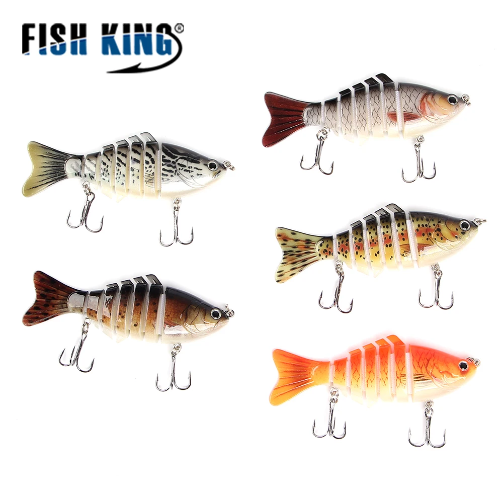 Тонущий воблер FISH KING 7 сегментов приманки для рыбной ловли гольян 10 см 15 5 г