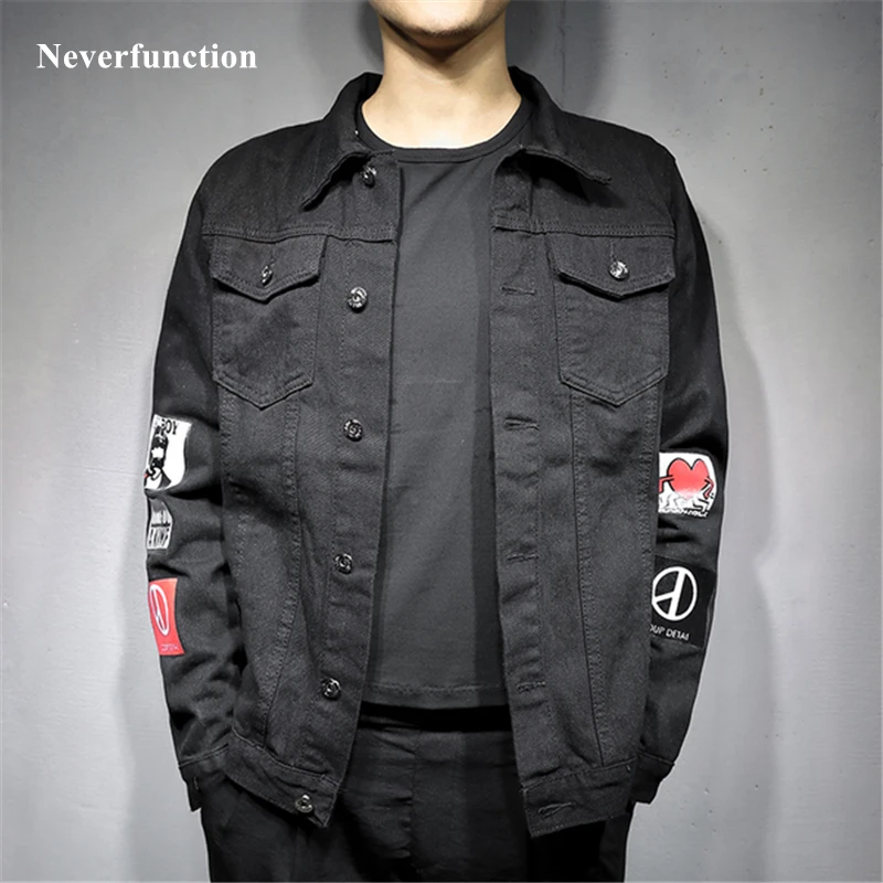 Джинсовая куртка мужская в стиле хип хоп модная облегающая из хлопка