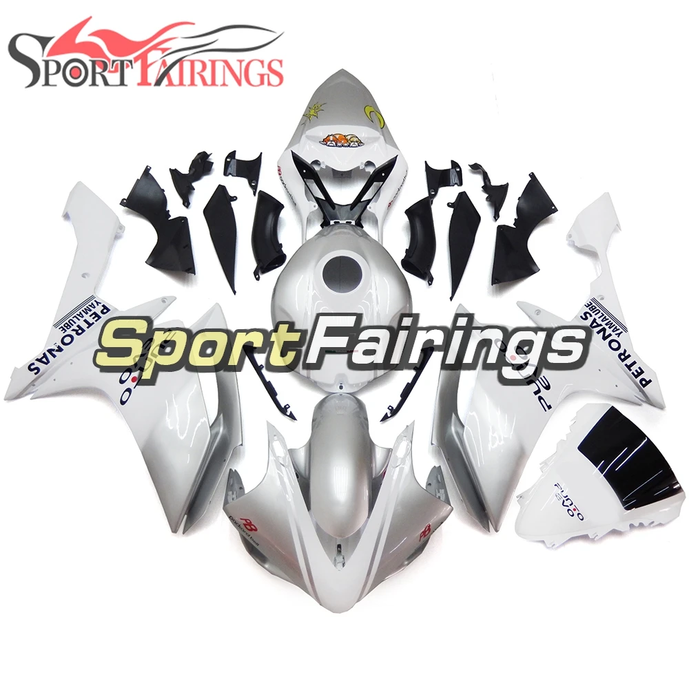 

Белые серебряные Обтекатели для Yamaha R1 2007 2008 07 08, Пластиковые обтекатели для кузова из АБС-пластика, обтекатели для мотоцикла, новинка