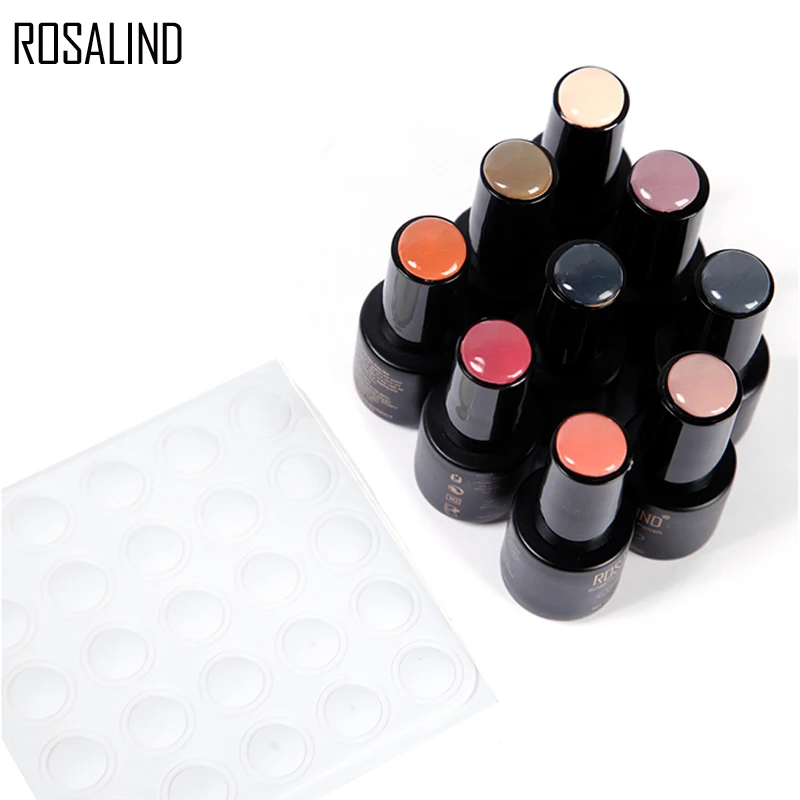 Белая силиконовая этикетка ROSALIND 25 шт./лот наклейка для гель-лака цветная пуговица
