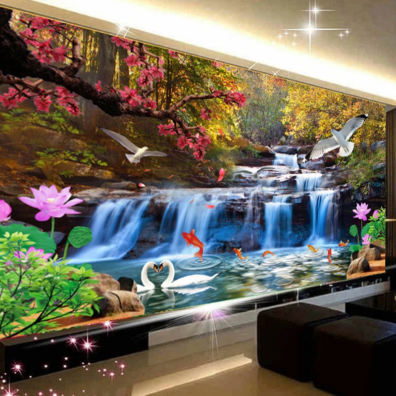 Набор для вышивания вышивки крестиком с изображением проточного водного пейзажа