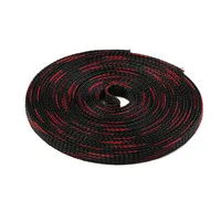 Black Red 5 м 8 мм 5 цветов провода Кабельные муфты расширяемая изоляция плотный ПЭТ Плетеный провод Sleeving Gland защита кабеля - Цвет: Black Red
