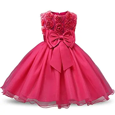 

Girl Sleeveless Lace 3D Flower Tutu Holiday Princess Dresses