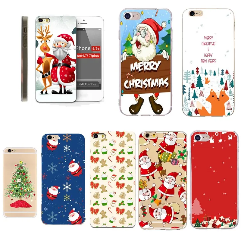 Телефон мешок силиконовый чехол Рождество для iphone 5S SE 5 6 S 7 8 плюс мягкий XS Max XR P