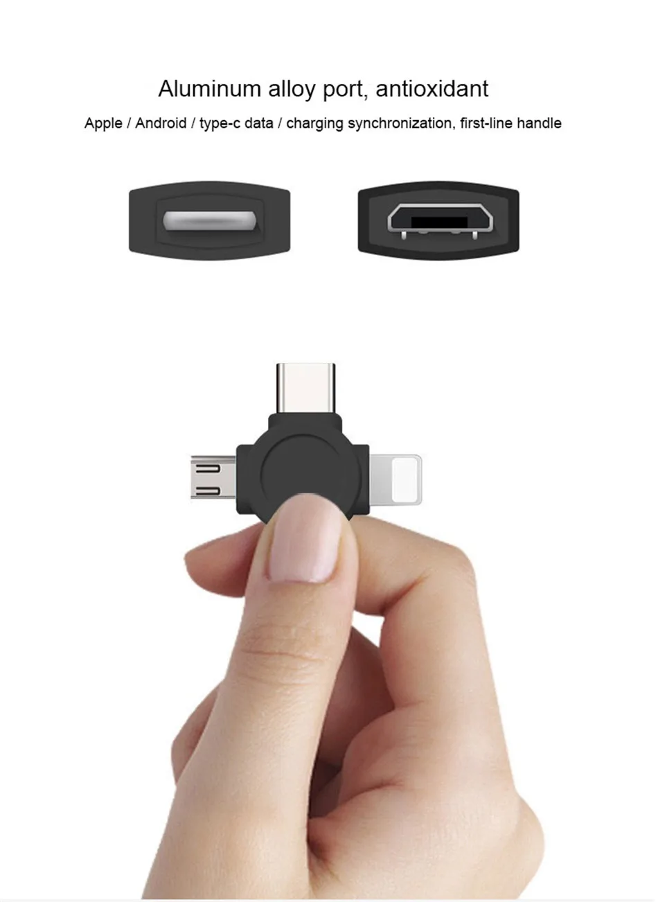 NOHON 3 в 1 USB кабель type C Lighting зарядный кабель для iPhone X 7 8 Plus IOS для Xiaomi huawei samsung кабели быстрой зарядки 1 м