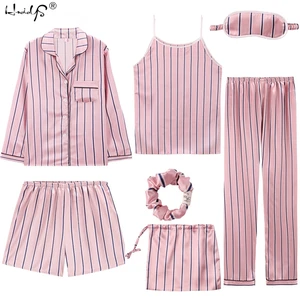 Пикантные пижамные комплекты из 7 предметов, весенние костюмы для сна, Женская Мягкая Милая модель, подарок, домашняя одежда, женская пижама, одежда для сна, пижама