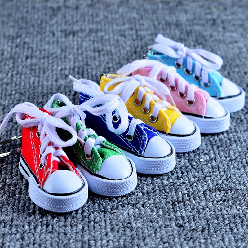 100 шт./лот Mini Hi Top холщовые брелки для кроссовок теннисной обуви спортивной брелок