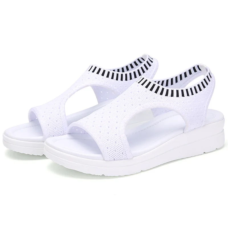 

Jiufifth new comfortable mesh shoes woman flat sandals big size platform summer shoes female black mesh sandal footwear
