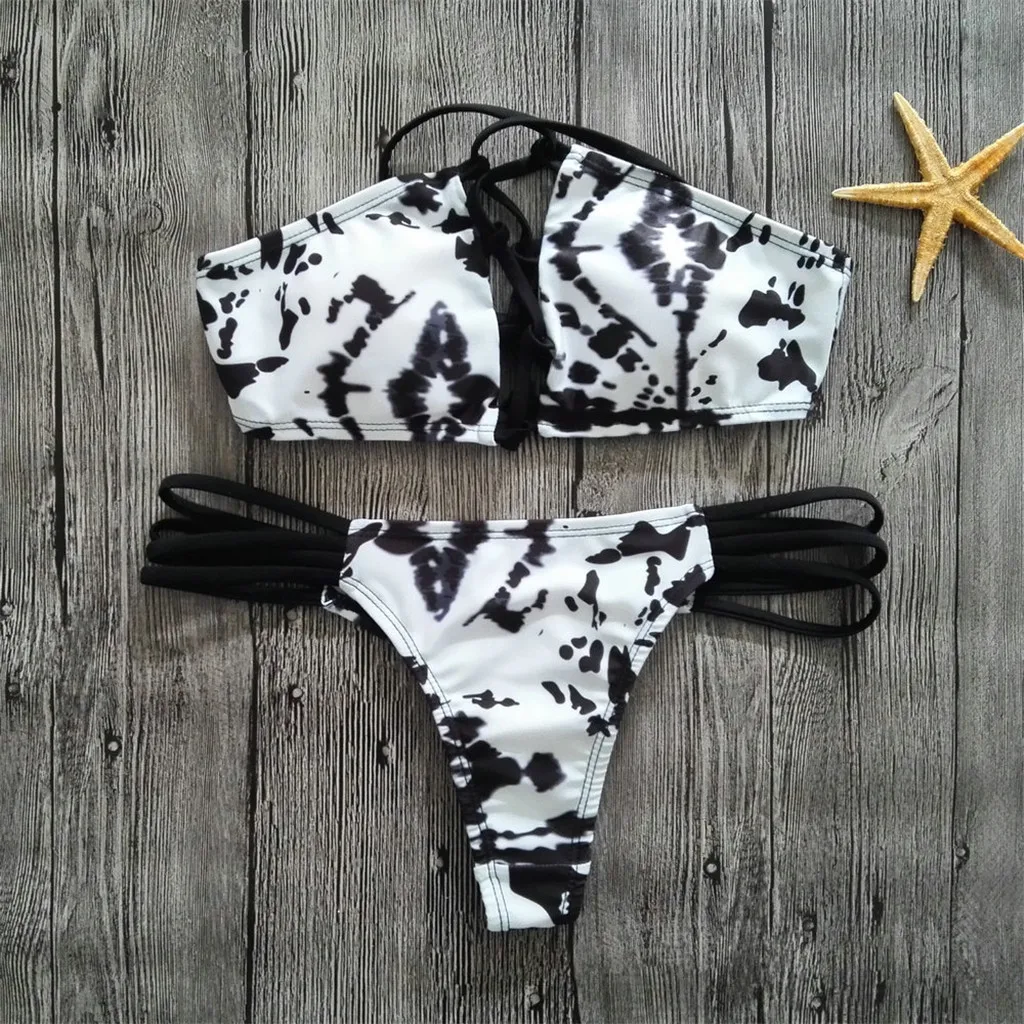 KLV бикини листья женский пляжный может сочетаться и купальный костюм Женская