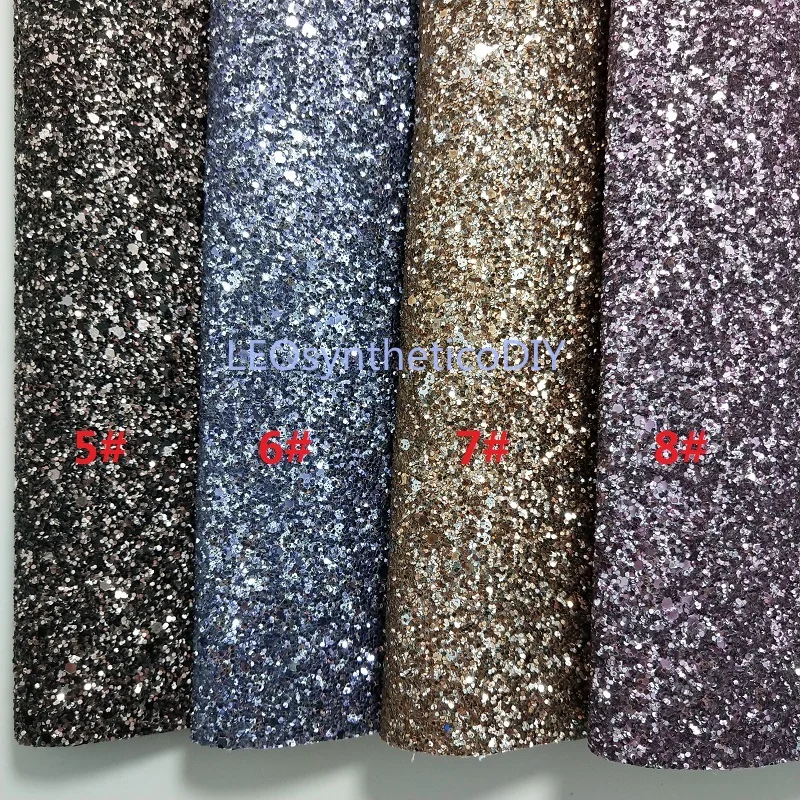Colorful Chunky Glitter Leather Fabric For DIY Sewing Synthetic leather P239 | Дом и сад