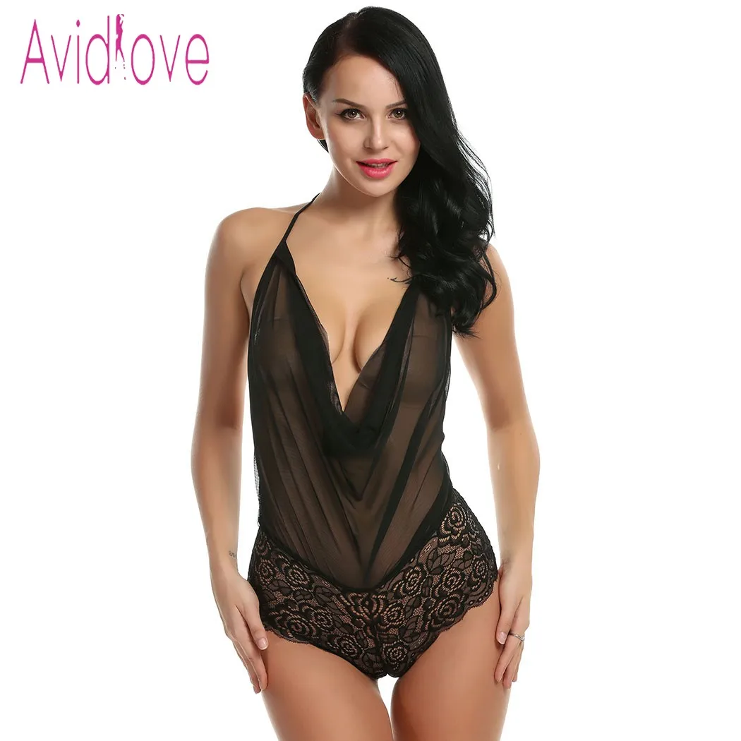 Женское нижнее белье Avidlove сексуальное эротическое боди с цветочным кружевом