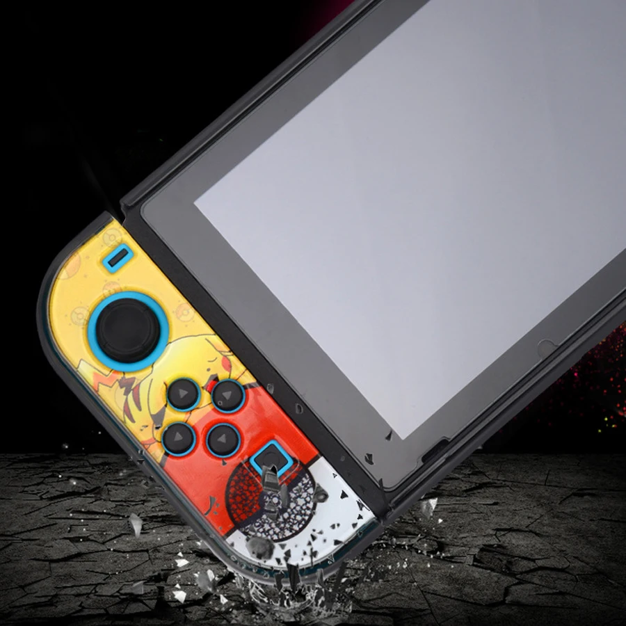 Защитный чехол Nintendo switch цветной жесткий + 4 аналоговых колпачка для консоли Switch
