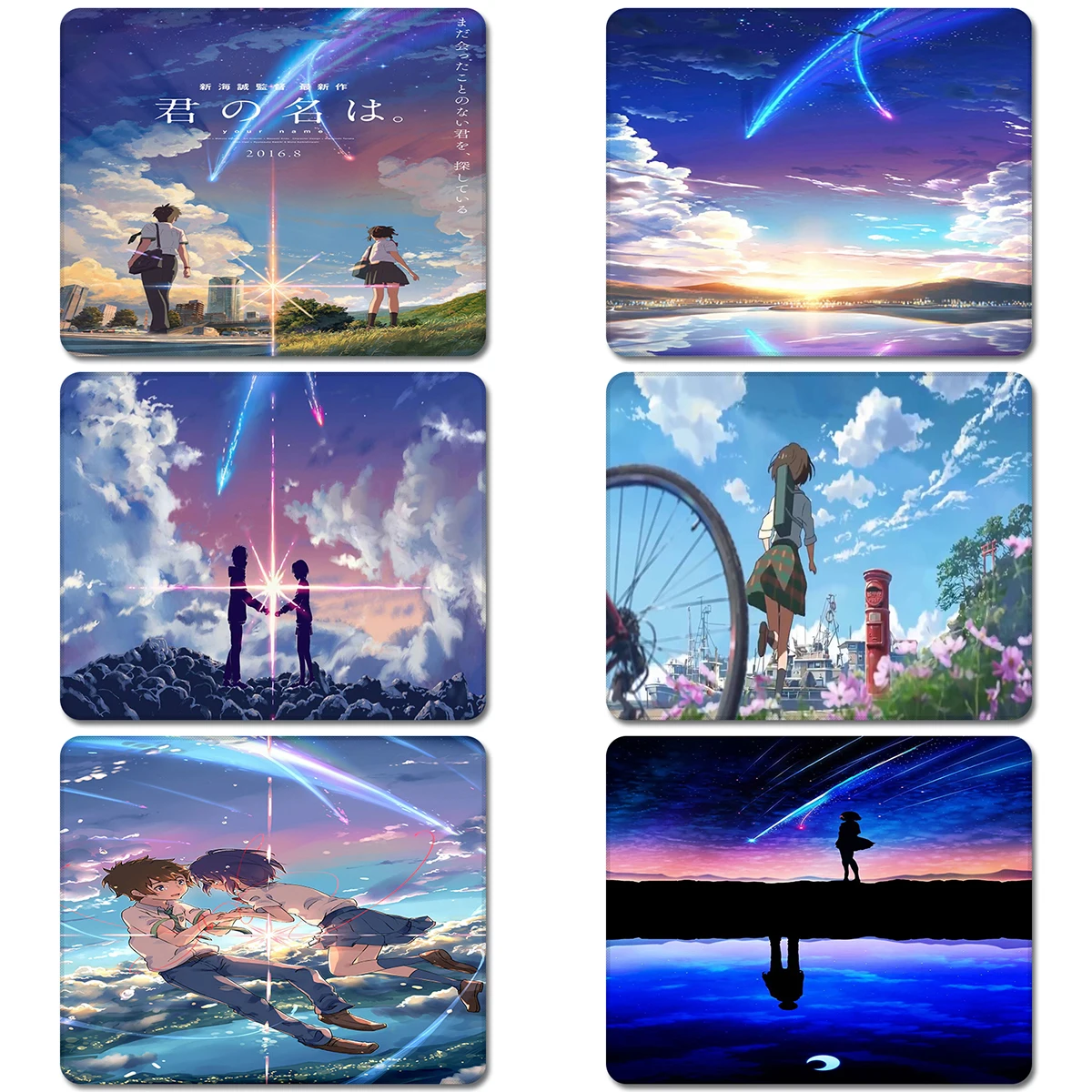Makoto Shinkai ваше имя японский аниме природа резиновый коврик для мыши ноутбука