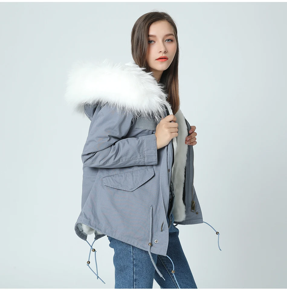 OFTBUY, высокое качество, бренд, новая зимняя куртка, пальто для женщин, натуральный мех енота, большой мех, с капюшоном, парка для женщин, Толстая теплая парка