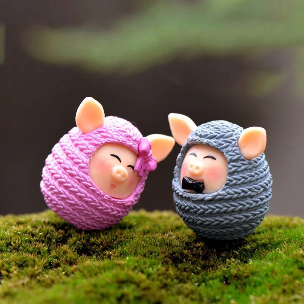 Новинка 4 шт./компл. Милая шерсть свинья/Чепчик для сна цыплят DIY Смола Фея Сад