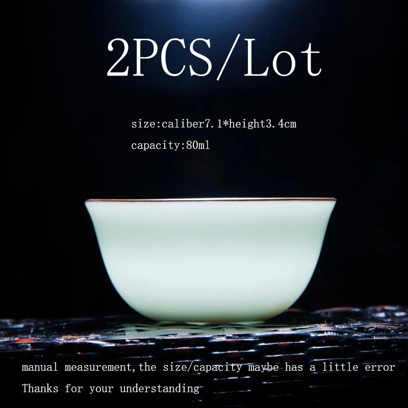 2 шт./лот Jingdezhen маленькие чайные чашки ручной работы фарфоровые чайные изделия офисные кунг-фу чай отправлено пуэр чашка для зеленого чая Мастер мини ча чаши - Цвет: C2pcs