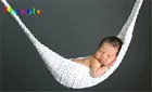Белый гамак для вязания крючком, реквизит для фотосъемки новорожденных, подвесной кокон для детской фотосессии, трикотажная подвесная кровать