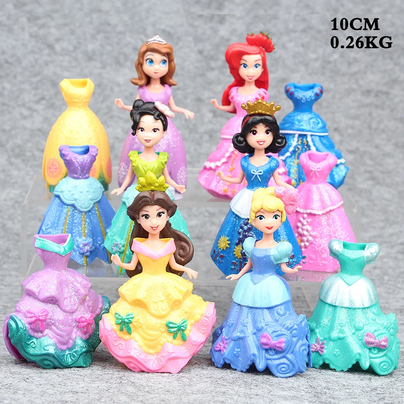 Фигурка Принцессы Disney 12 шт./лот 8 10 см игрушка Белль Холодное сердце Эльза София