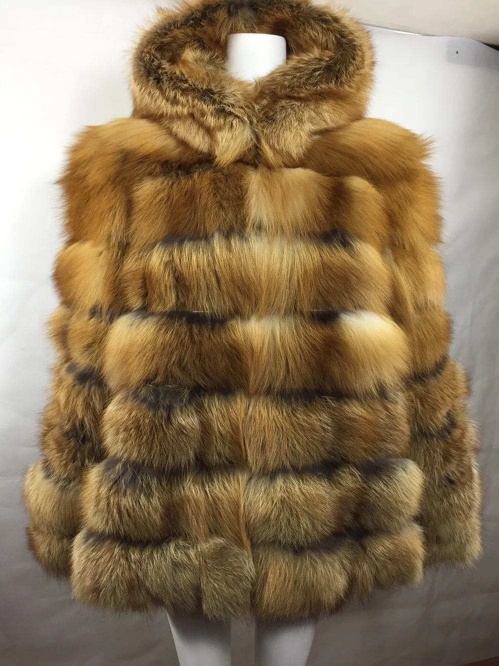 MLHXFUR заказ 70 см красный меха лисы куртка с капюшоном большой капюшон отделка