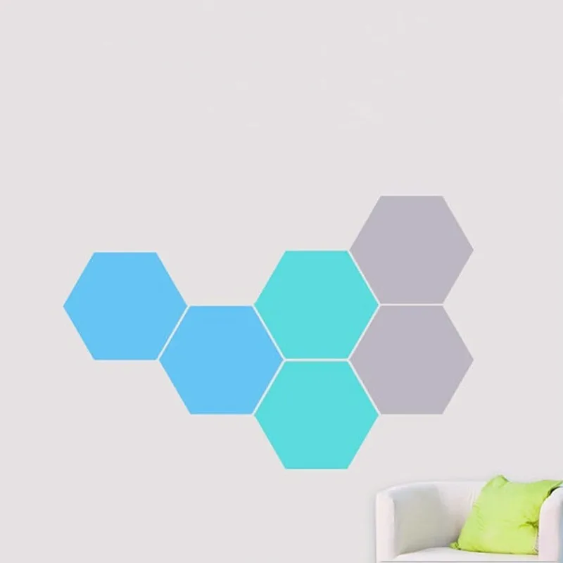 12 сотовых наклеек на стену геометрические шестигранные виниловые наклейки