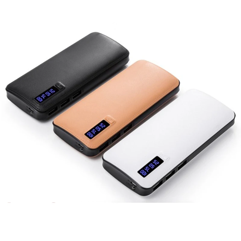 Кожаный 3USB 20000 мАч Внешний аккумулятор универсальный портативный внешний для IPhone