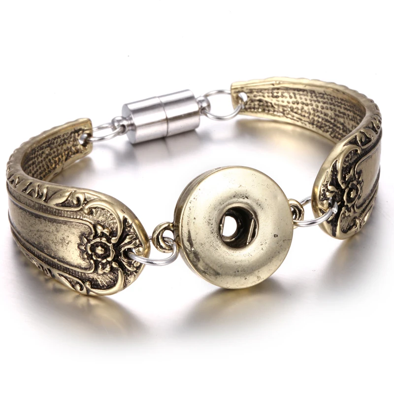Snap Jewelry Bracelet Magnet Bohemian Watches Women Jewelry Colorful Pulseras New Vintage 18mm Metal Snap Button Bracelet