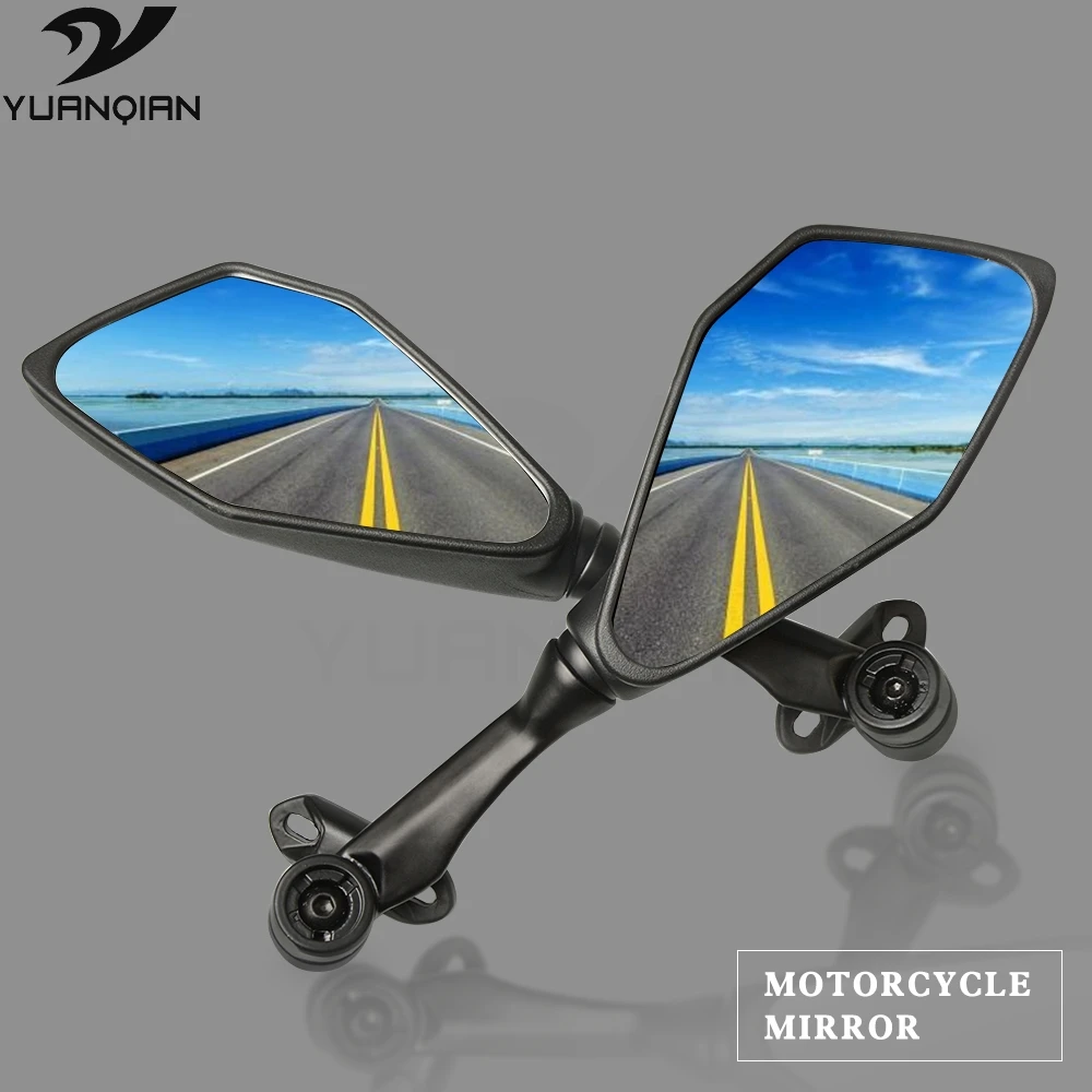 

Black Motorcycle Mirror Side Mirror Scooter Mirrors For moto Yamaha R1 3 6 R ybr MT07 MT09 TMAX 530 500 XMAX 2015 2016 2017
